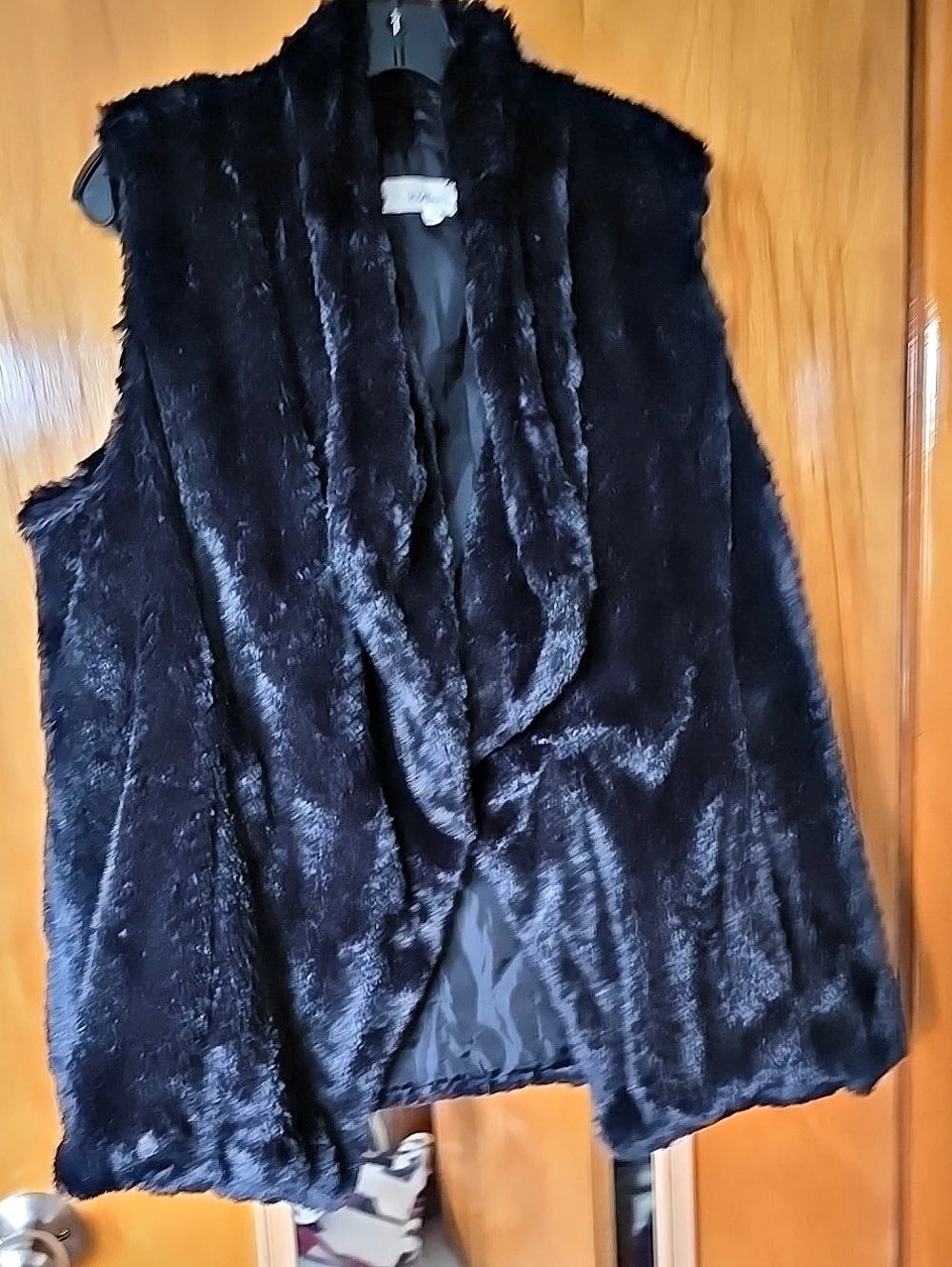 Wildflower Faux Fur Vest in Black XL